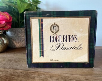 Antike Rob. Burns Panatela Zigarrenschachtel - Tabakwerbung