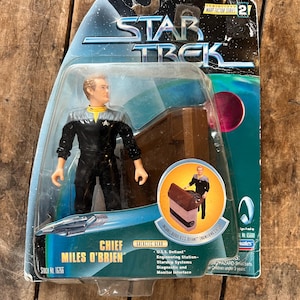 Vintage 1998 Playmates - STAR TREK - Capo Miles O'Brien - Originale completo sigillato su carta - Figura da 6 pollici