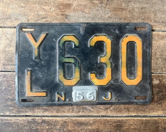 1956 New Jersey License Plate: Retro Man Cave Garage Decor