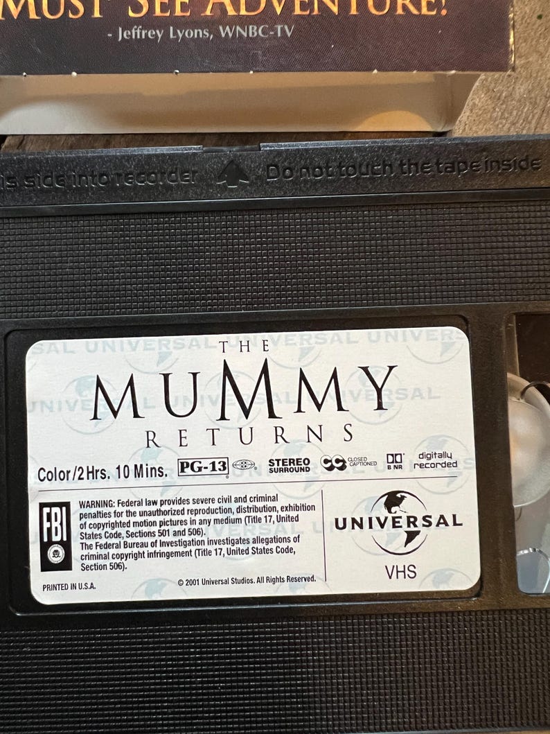 The Mummy Returns ( VHS 2001) Starring - Brendan Fraser, Rachel Weisz ...