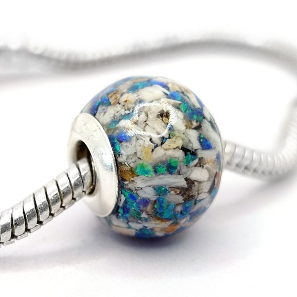 Opal ashes European-style (Pandora) charm bracelet bead