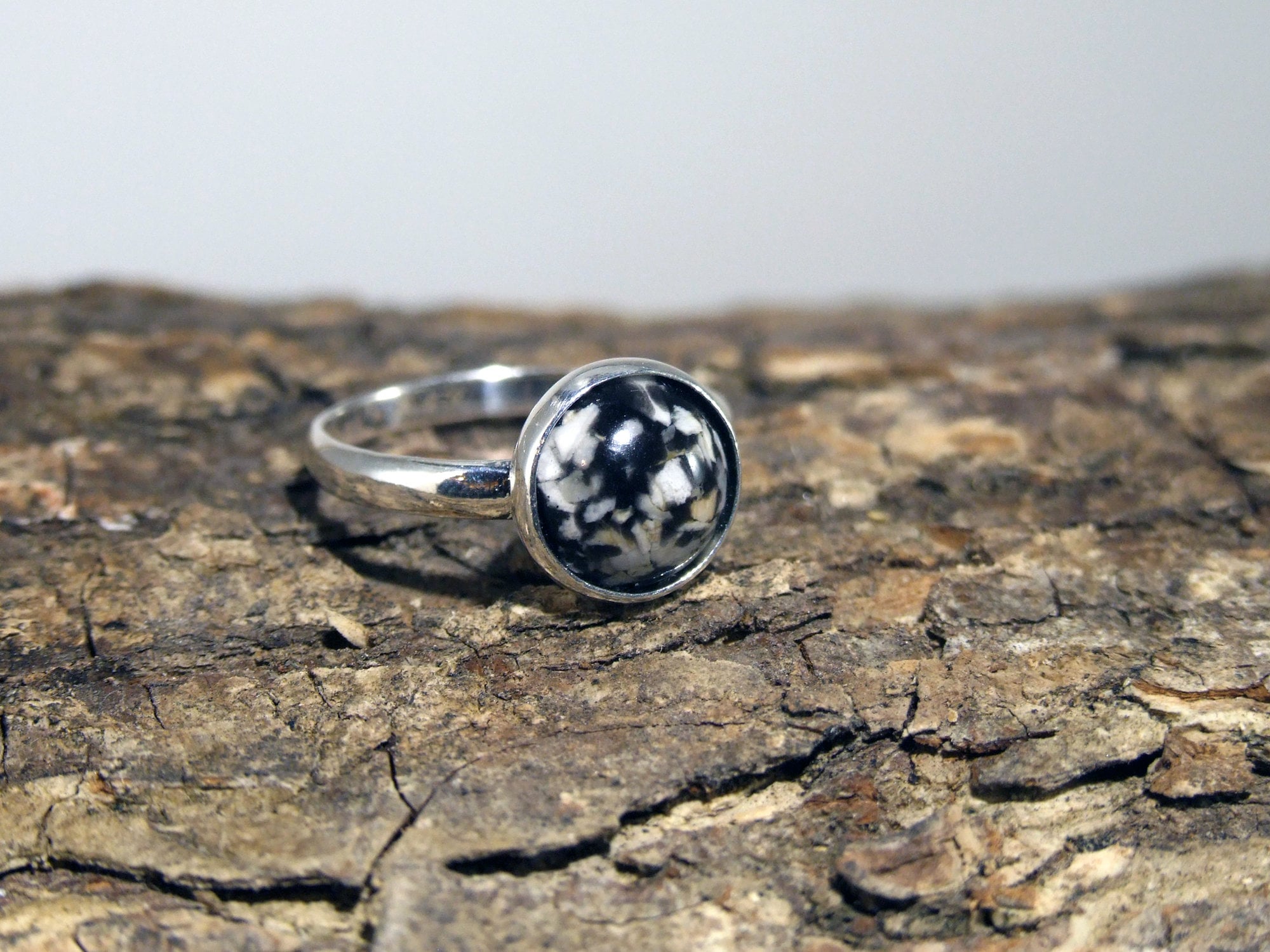 Sterling Silver Ring With Round Resin Stone 10x10mm Hair - Etsy UK