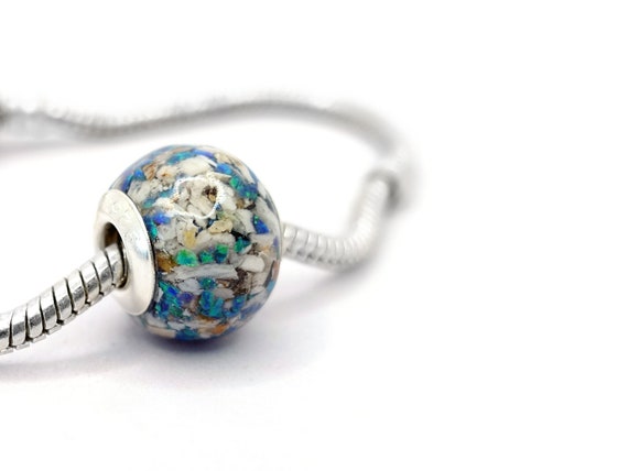 Opal ashes European-style (Pandora) charm bracelet bead