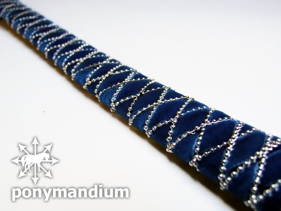 Royal blue velvet pony size 14" browband