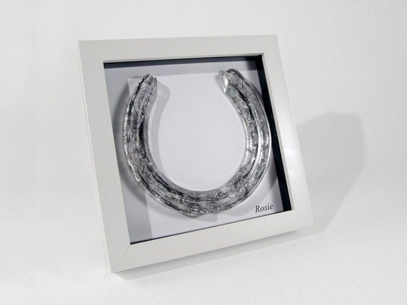 Framed horse shoe preserving your horse's hair