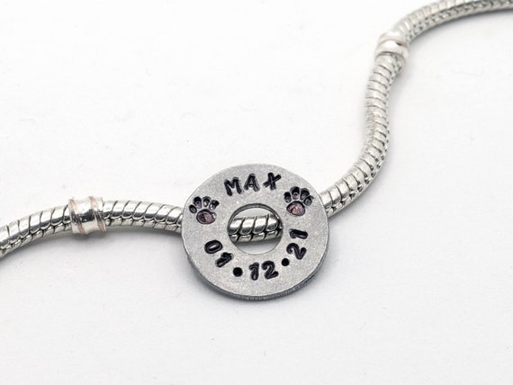 Hand stamped aluminium bead tag