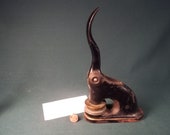 Cast Iron Antique Seal Embosser Stamp Tool Vintage Old Collectible Corporate Seal