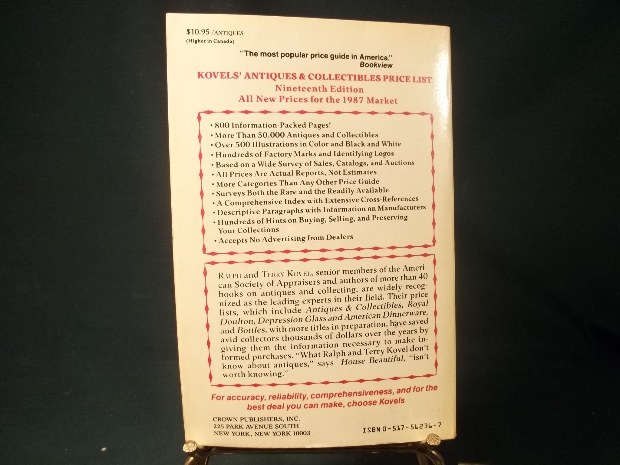 Kovel's Antique Price List & Collectibles Guide 1987 Etsy