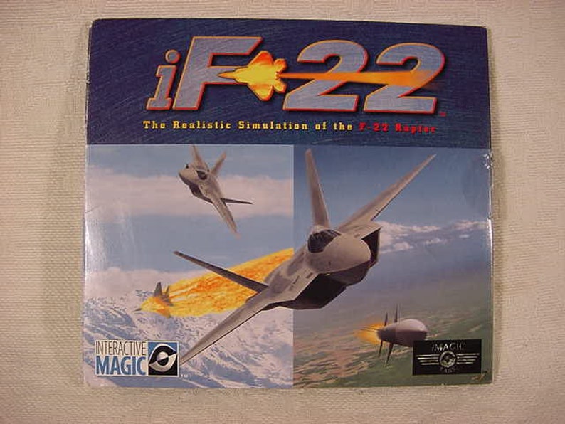 Simulation of the F-22 Raptur PC Rom Game iF-22 Vintage Old Collectible Magic 1992 *CP