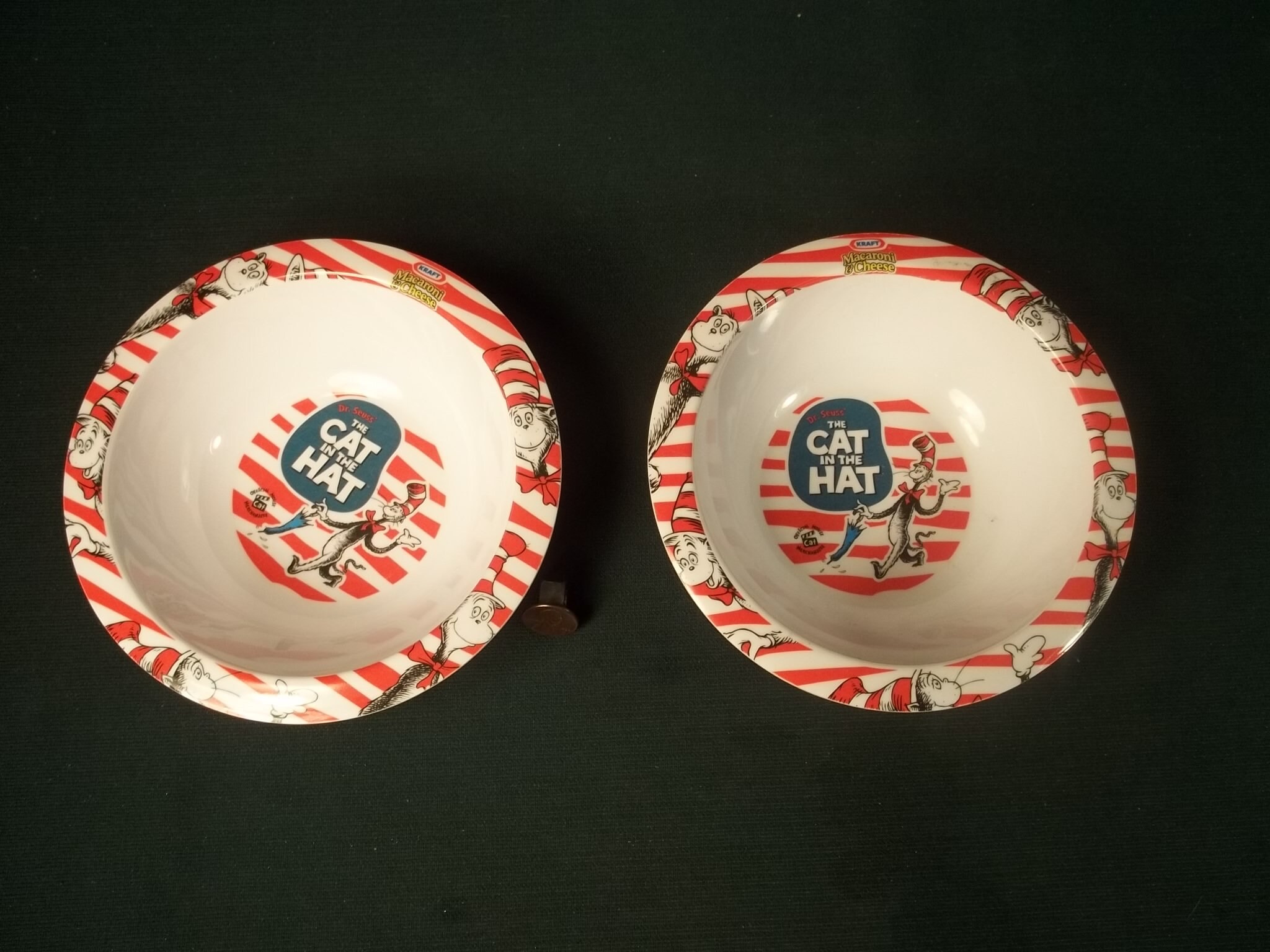 The Cat In The Hat Cereal Bowls Lot of 2 Plastic 6 Etsy