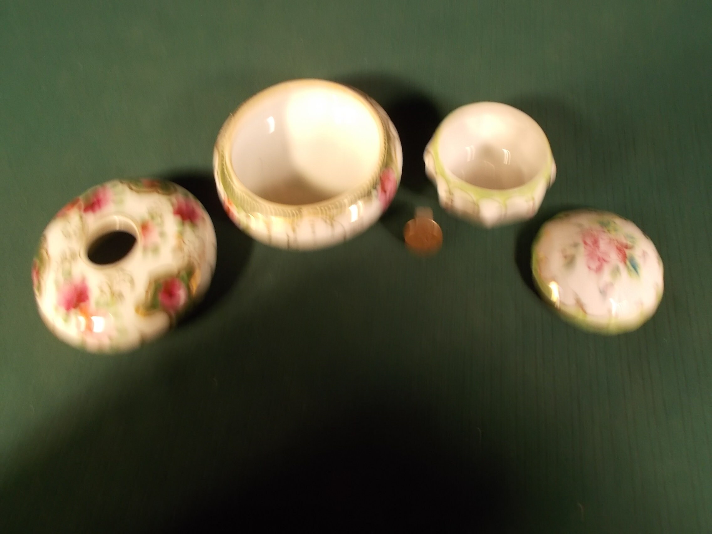 Dresser Vanity Box Jar Lot of 2 Porcelain/covered Etsy