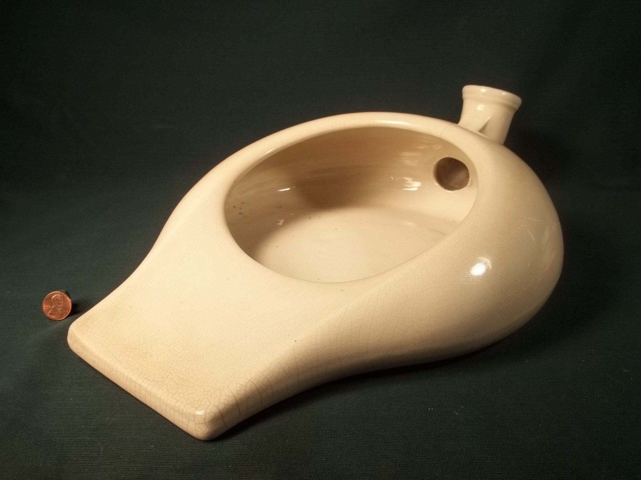 Bed Pan Porcelain Ceramic Antique Urinal Wall Pocket Etsy