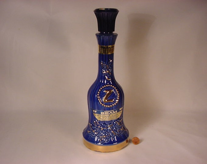 Vintage Old Collectible JIM BEAM Decanter Bottle ZIMMERMAN Liquor Store