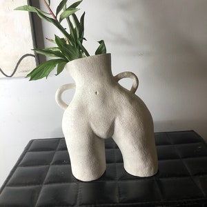 Female Curvy Cheek Body Vase Art Piece Booty Decorative Planter Cheeky Centerpiece Nude Body Textured Art image 1