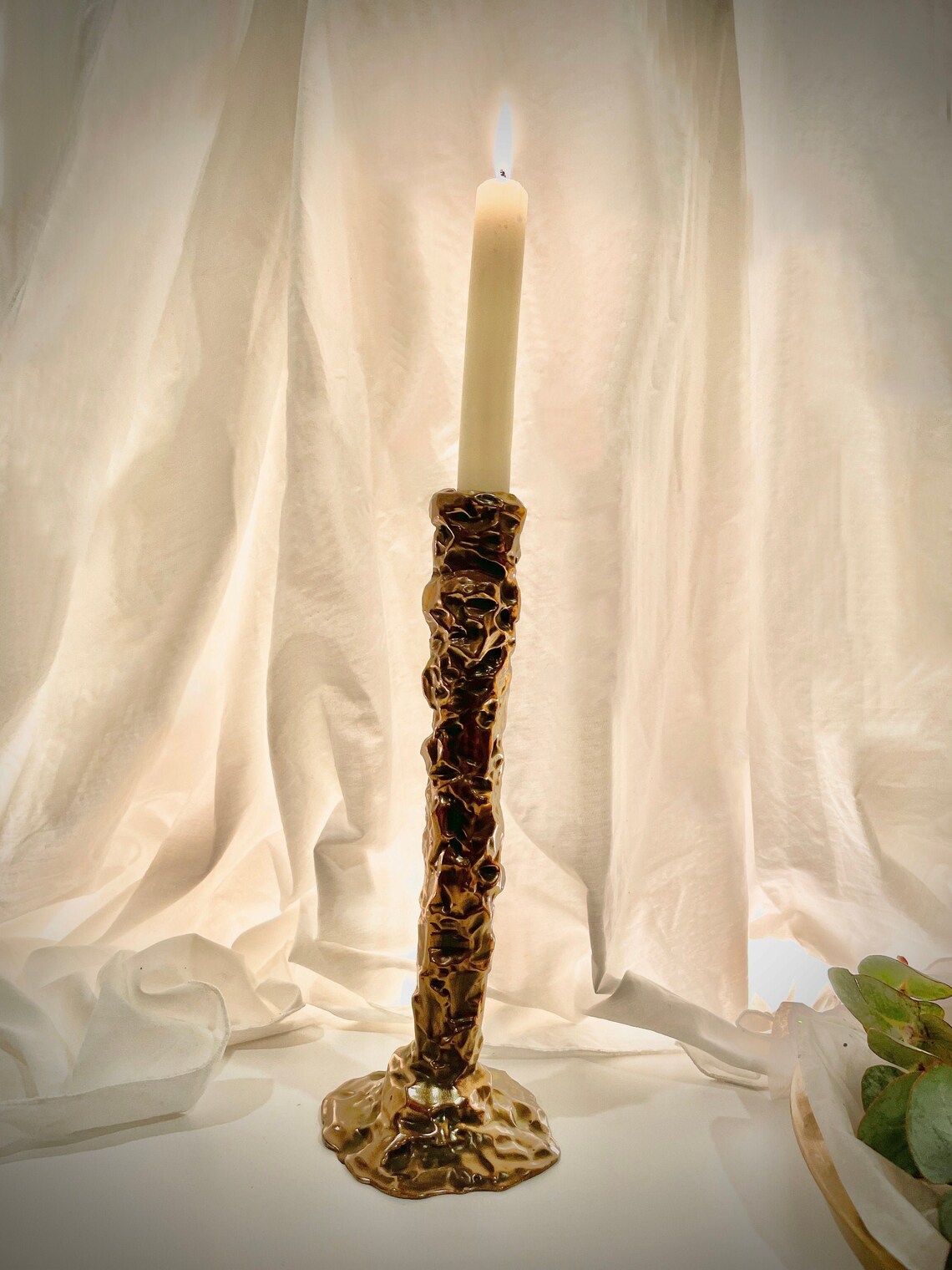 Antique Bronze Candle Holder Decorative Candle Sculpture Etsy