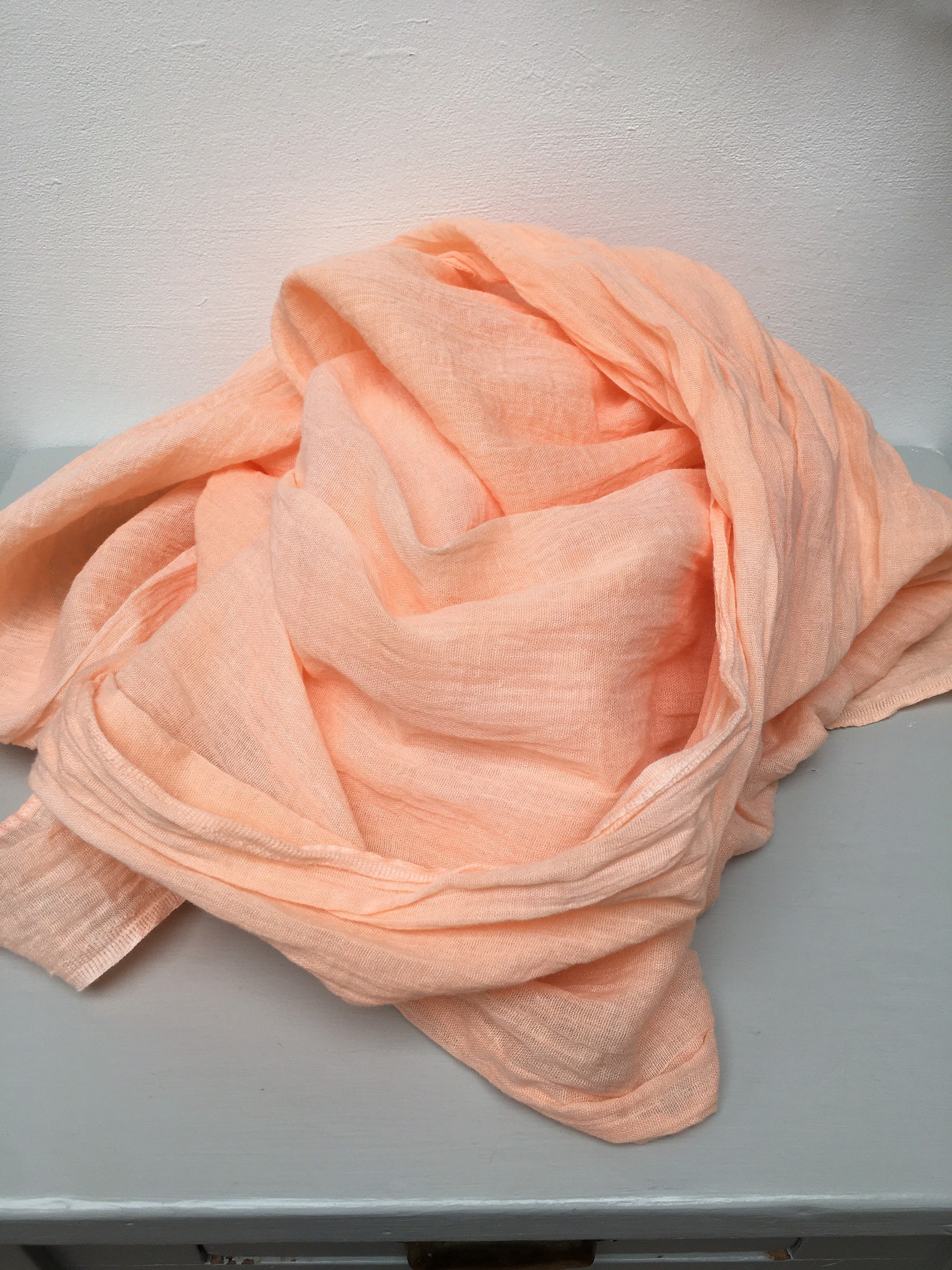 Hand Dyed 100 Pure Cotton Gauze Scarf in Coral. Perfect Boho Etsy