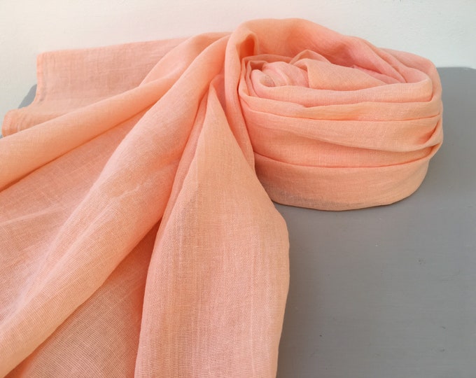 Hand Dyed 100 Pure Cotton Gauze Scarf in Coral. Perfect Boho Etsy