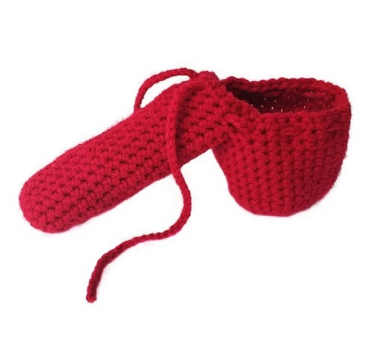 Crochet, Willy Warmer, Cock Sock, Red, Men's Underwear, Peter