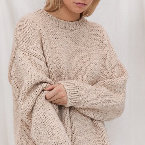Chunky Alpaca Wool Sweater Dress Knit 