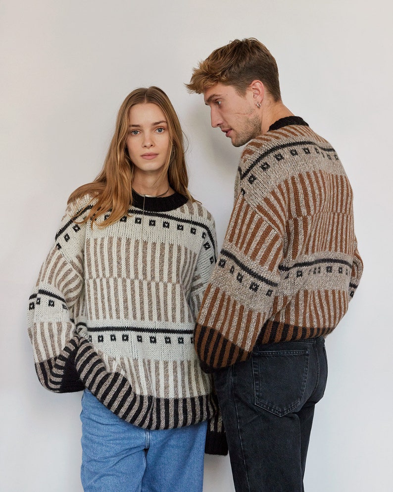 Alpaca wool oversized pullover sweater, womens chunky knit sweater, perfect gift for mom, gift for couples, winter clothing, gift for him imagem 5