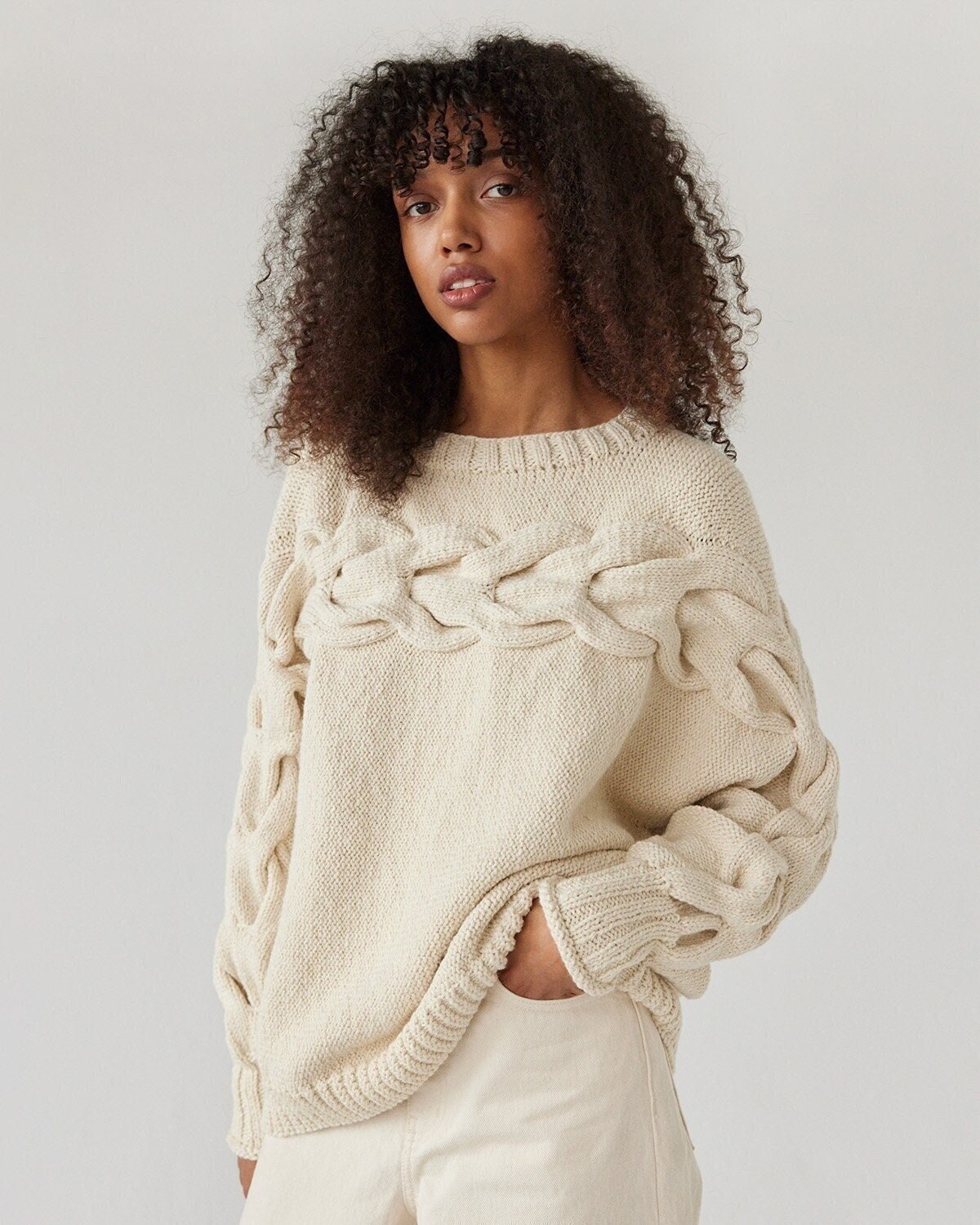 Handmade Chunky Knit Embroidered 