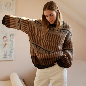 Alpaca wool oversized pullover sweater, womens chunky knit sweater, perfect gift for mom, gift for couples, winter clothing, gift for him image 1