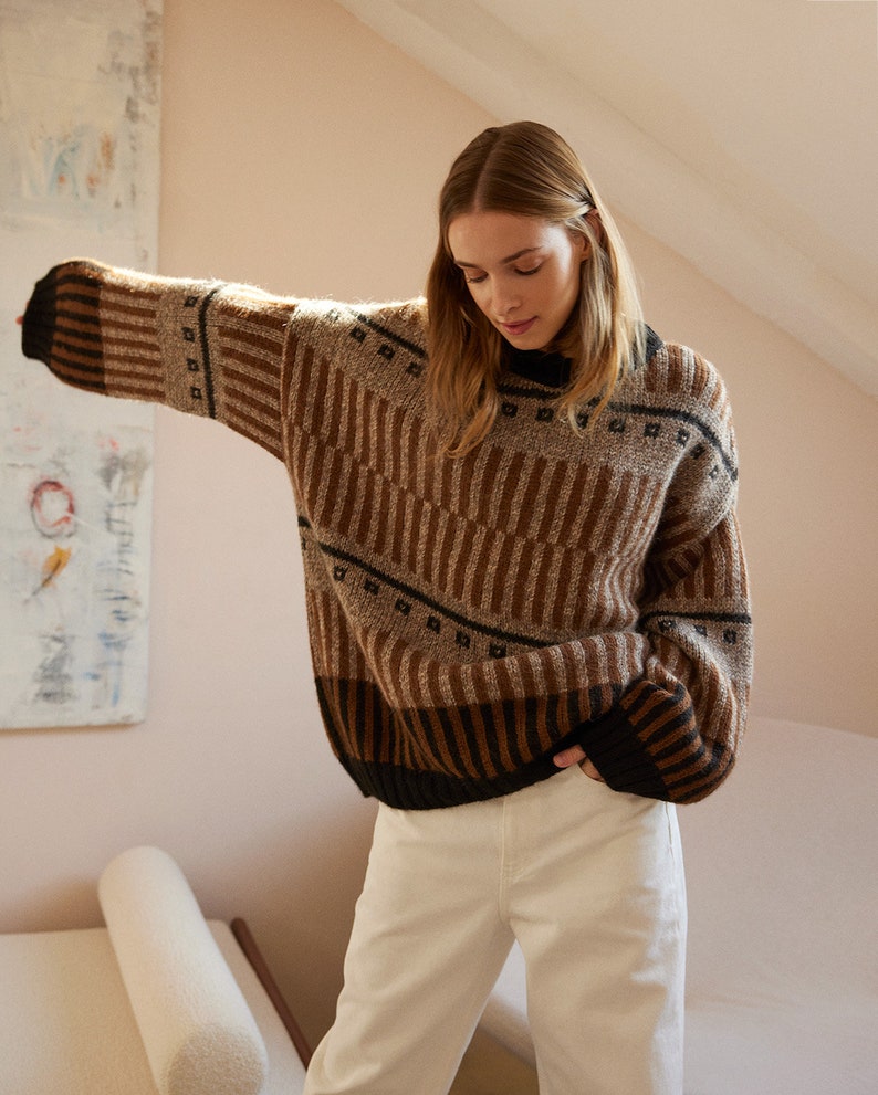 Alpaca wool oversized pullover sweater, womens chunky knit sweater, perfect gift for mom, gift for couples, winter clothing, gift for him imagem 1