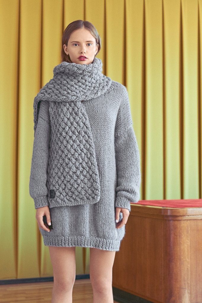 Women Alpaca Scarf Chunky Knit Scarf Oversized Shawl Soft | Etsy