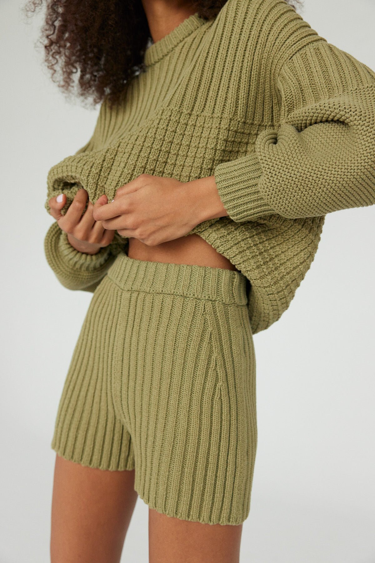 Sustainable Knit Cotton Booty Shorts 
