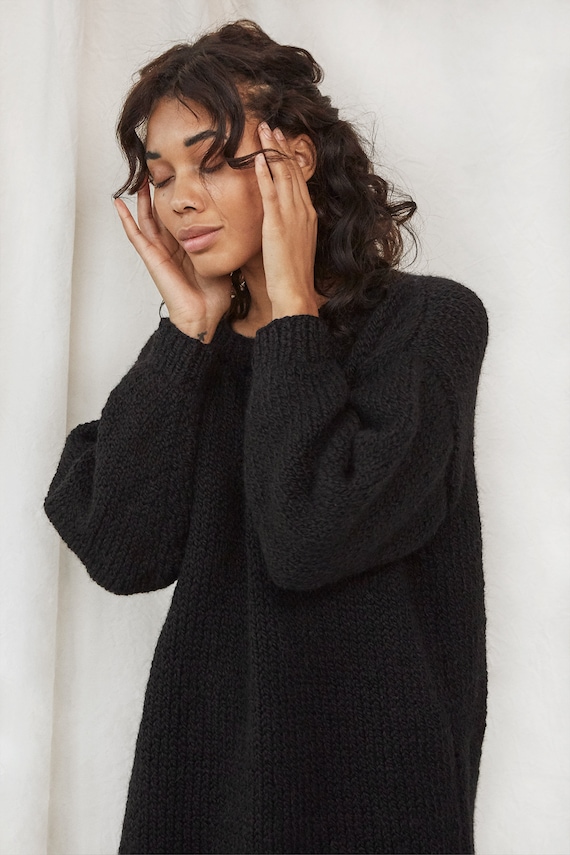 Hand Knit Sweater Dress for Women 