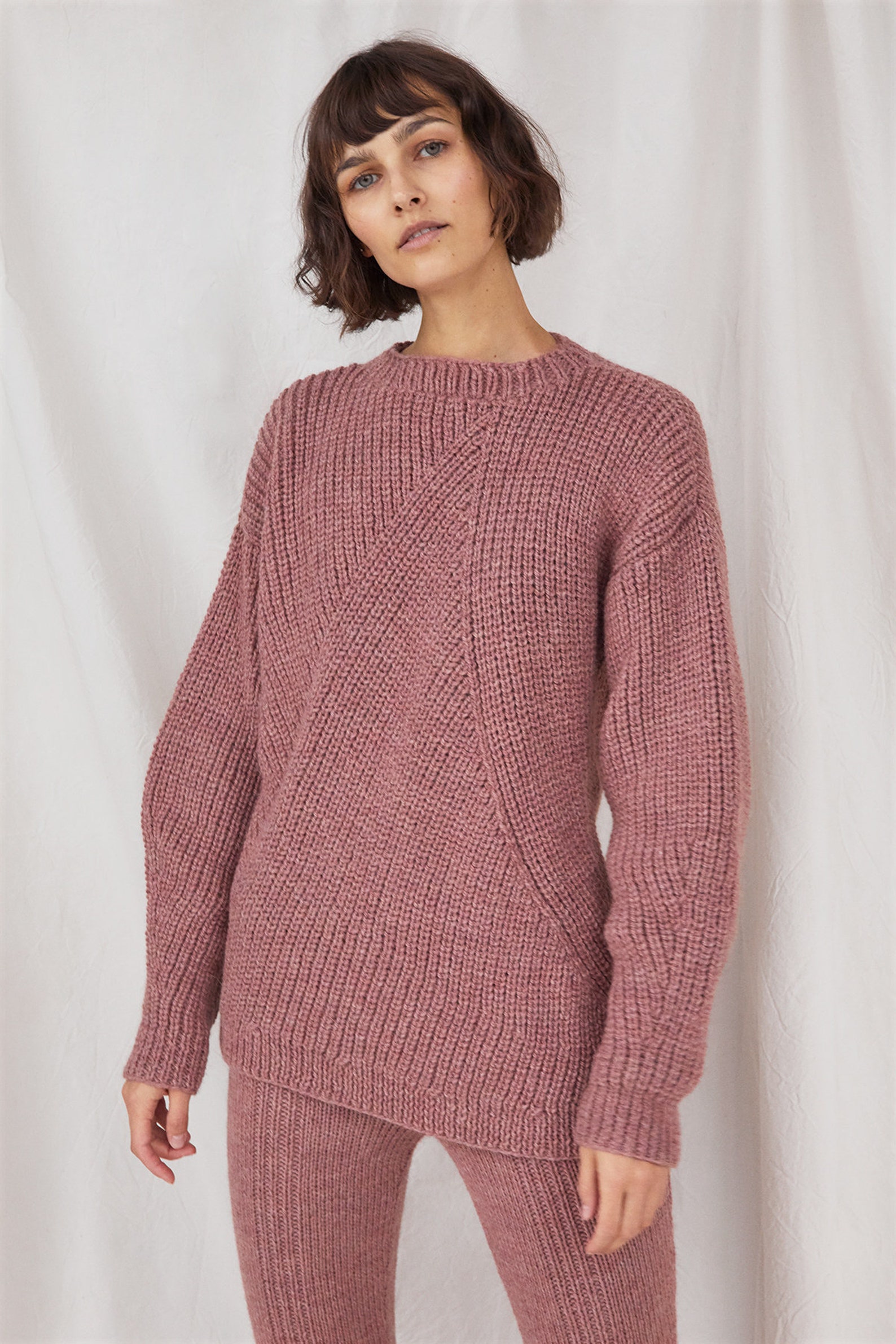 Beige Knit Two Piece Coord Set For Women Cozy Wool Sweater Etsy