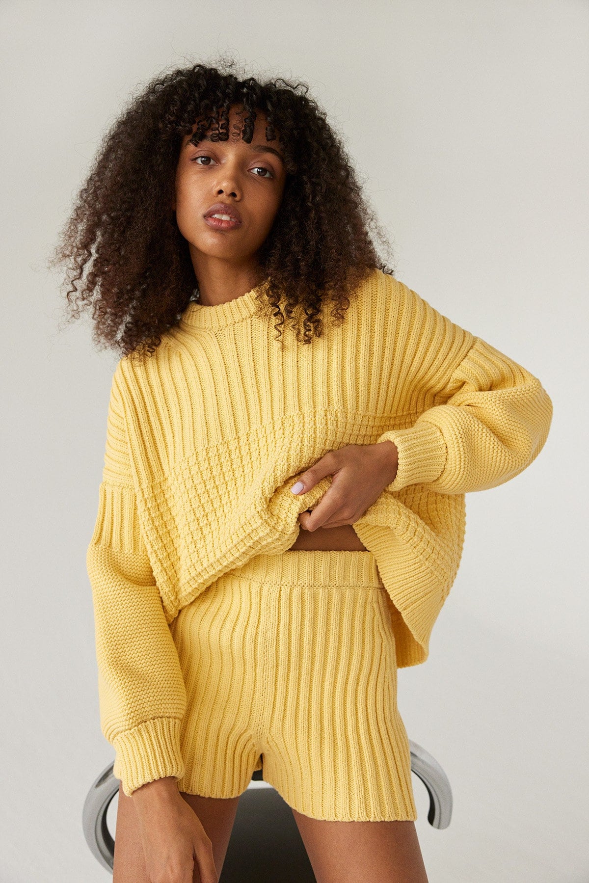 Sustainable Knit Cotton Booty Shorts 