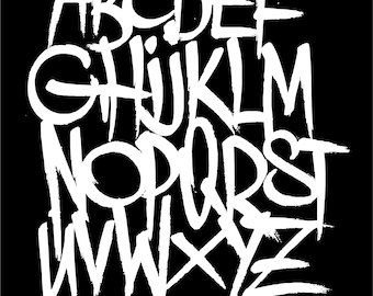 Graffiti Alphabet Bundle: Street Art Schriftart (Digitaler Download)