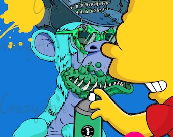 Verunstaltete Crazy Ape NFT Art: Profilbild (Digitaler Download)