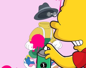 NFT Kunst: Bart Simpson Graffiti PFP Design (Digitaler Download)