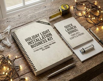 Weihnachtslicht Installation Business Kit | 73 Seitenführer + QuickLaunch Bonus | Saisonales Side Hustle