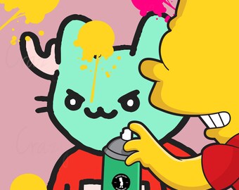 Defaced Cat NFT Profilbild Kunst #008 (Digitaler Download)