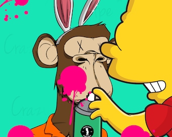 Defaced Crazy Ape NFT #006: Profilbild Kunst (Digitaler Download)