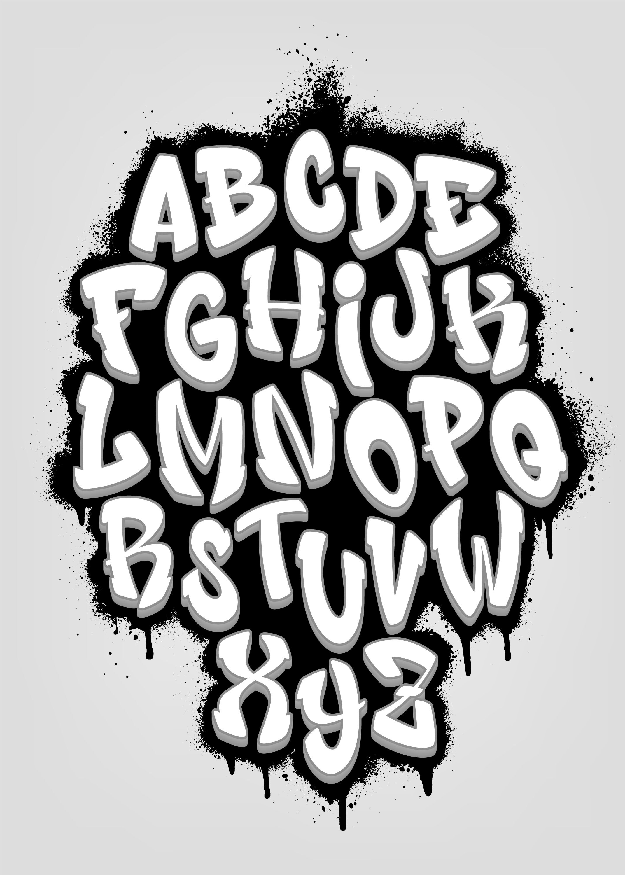 Bored Bart Graffiti / Street Art Alphabet Bundle Digital Download Easy