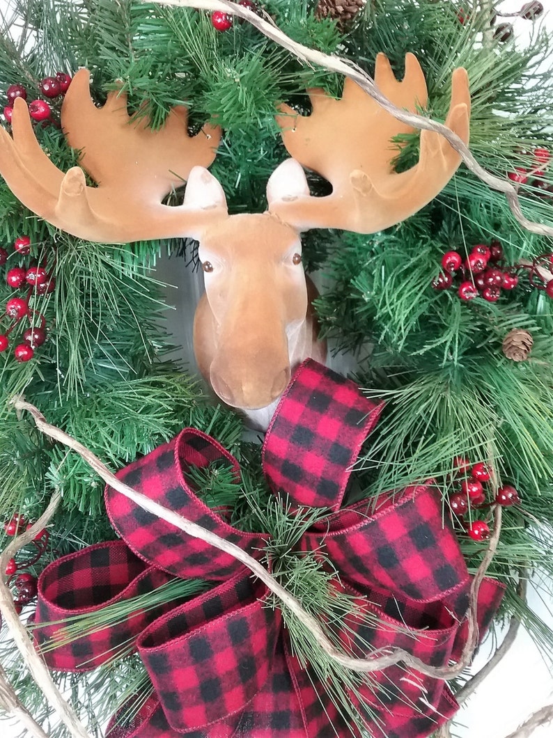 Moose Christmas Wreath 