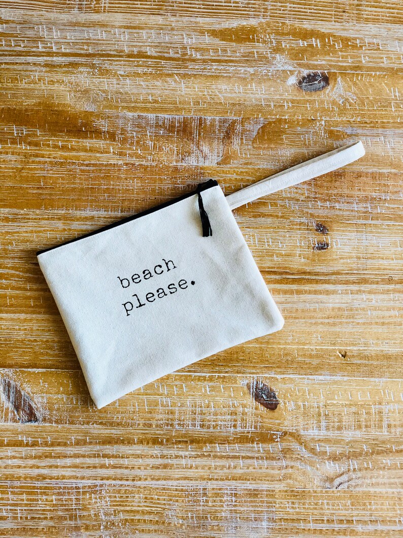 Beach Clutch Beach Wristlet Summer Wristlet Summer Pouch Beach Please Canvas Clutch Canvas