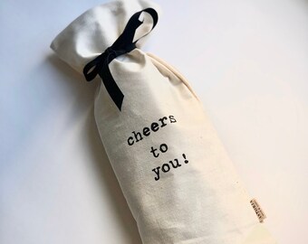 wine gift bag | fabric wine bag | reusable gift bag | but first wine | hostess gift | bridesmaid gift | thank you gift | housewarming gift