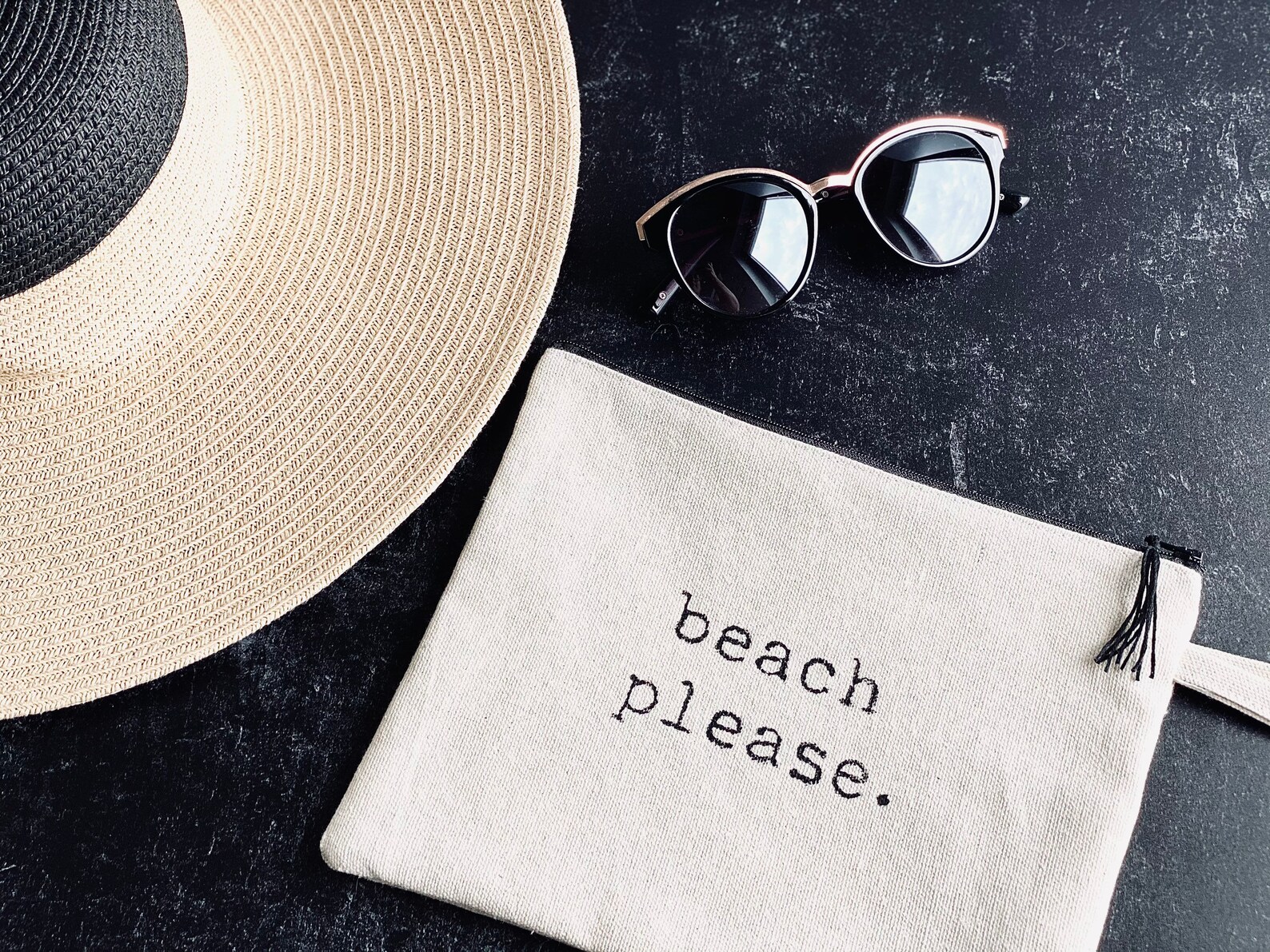 Beach Clutch Beach Wristlet Summer Wristlet Summer Pouch Beach Please Canvas Clutch Canvas ...