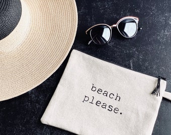 beach clutch | beach wristlet | summer wristlet | summer pouch | beach please | canvas clutch | canvas wristlet | beach bag pouch