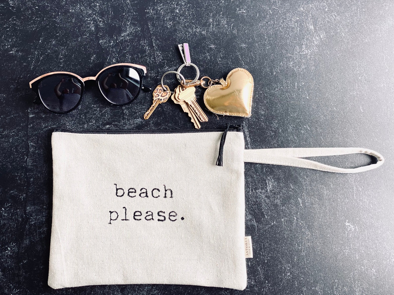 Beach Clutch Beach Wristlet Summer Wristlet Summer Pouch Beach Please Canvas Clutch Canvas ...