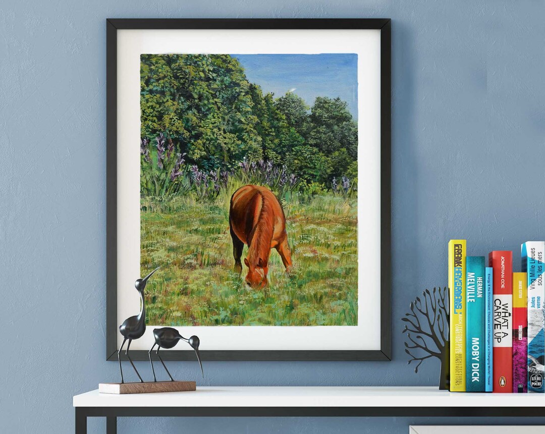 Horse in the Field Modern Original Landscape Oil Painting. Etsy