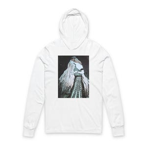 Camiseta con capucha ilustrada de Lady Warrior / Grabado en placa de zinc