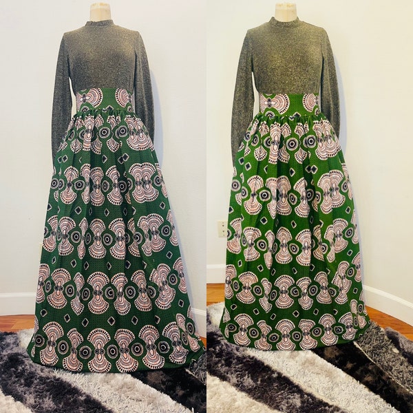 Our most Popular Green Ankara African Print Skirt Ankara Women's Maxi Africa Print Dress Dashiki Dress Women's Clothing