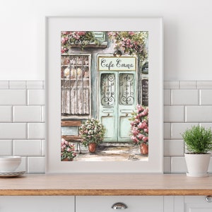Personalized Giclée Paris Print, French Kitchen Art, Vintage Bistro Watercolor, Paris Theme Gift, Paris Cafe Wall Art, Cottagecore Decor