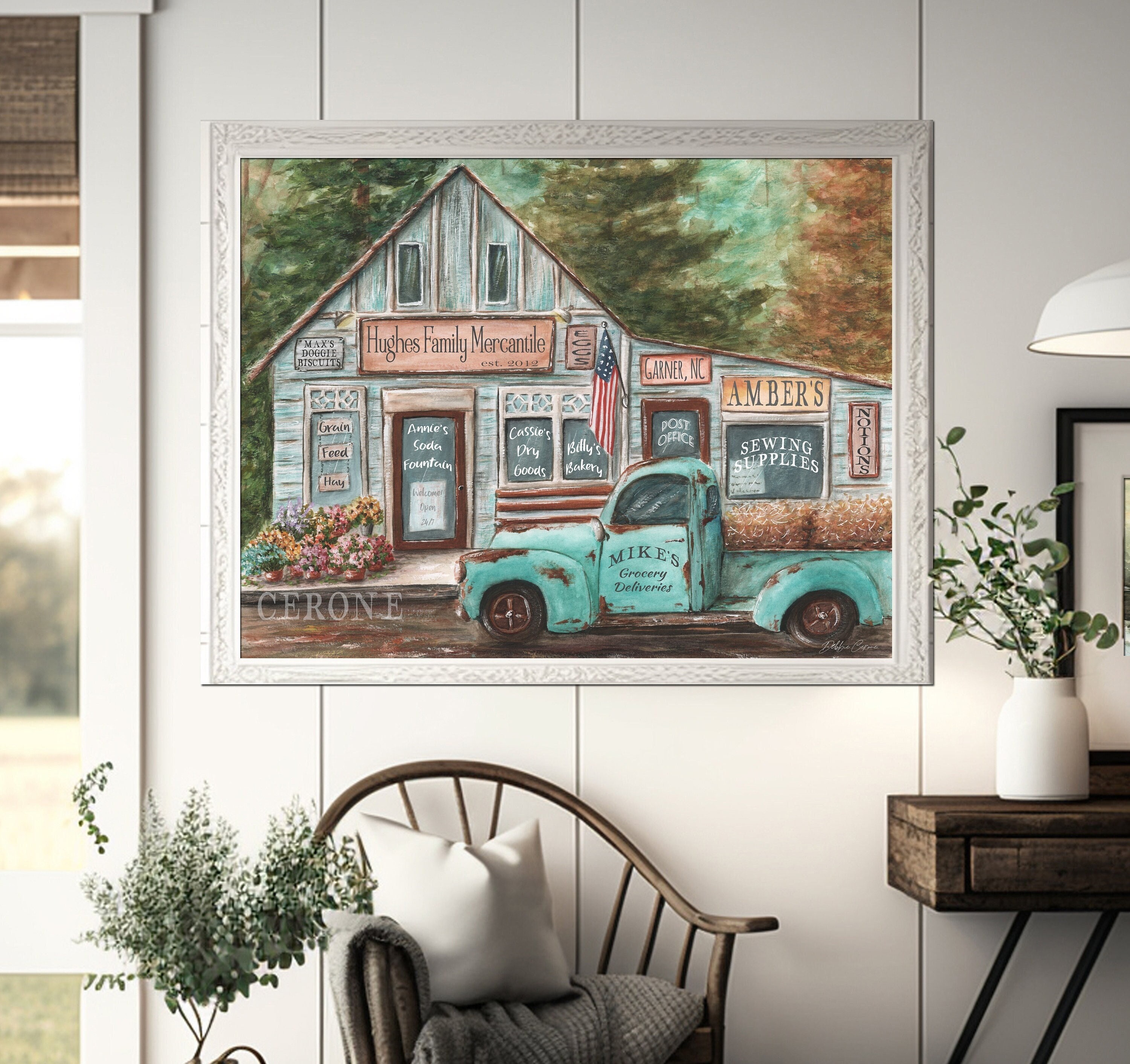 Vintage Farmhouse Kitchen Wall Art Set of 9 Mercantile Art Prints or Canvas